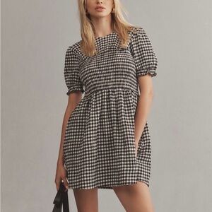 Anthropologie Maeve Black and White Gingham Dress